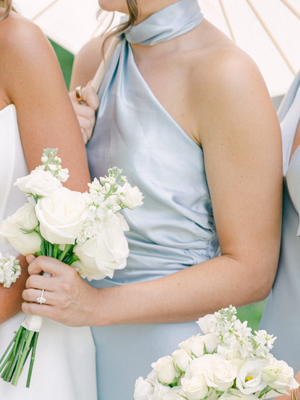 Revelry imani satin sky blue bridesmaid dress